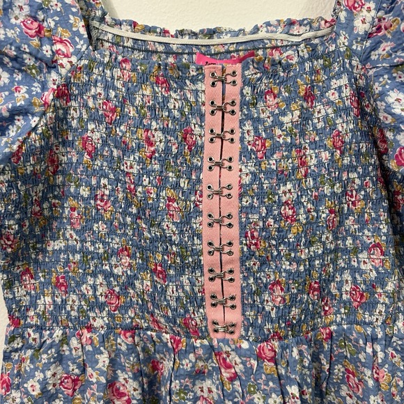 Betsey Johnson Dress Mini Blue Floral Size XL NEW - Picture 7 of 10
